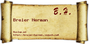 Breier Herman névjegykártya